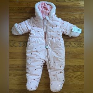 Rothschild Pink Starry Snowsuit 12 months